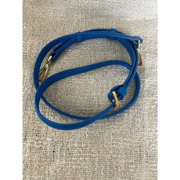 Vera Bradley Blue Leather Angled Bowler Ikat Diamond Satchel/Crossbody Purse - Picture 8 of 10